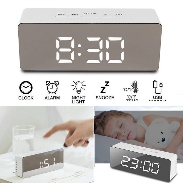 LED Mirror Clock – Stylish, Modern, and Functional Timepiece!