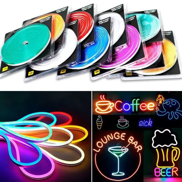 12V DC Neon Strip Light - 5m LED Rope Light Waterproof IP67 1